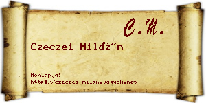 Czeczei Milán névjegykártya